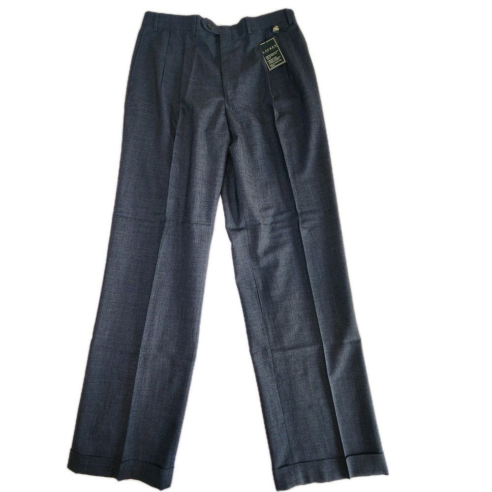 LAUREN RALPH LAUREN Dress Pants Mens 36x34 Wool Total Comfort Pleated Cuffed NEW